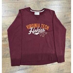 Vintage‎ 90s Champion Virginia Tech Hokies Crewneck Sweatshirt Brick Red XL